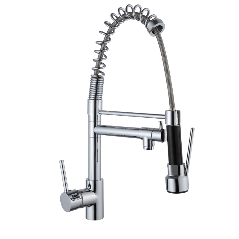 Robinet d'évier de cuisine extractible Argenté