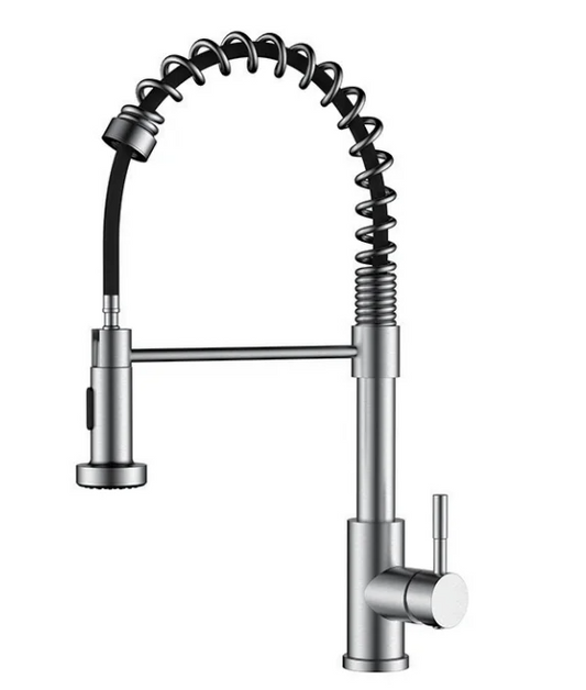 Robinet d'évier de cuisine extractible Argenté